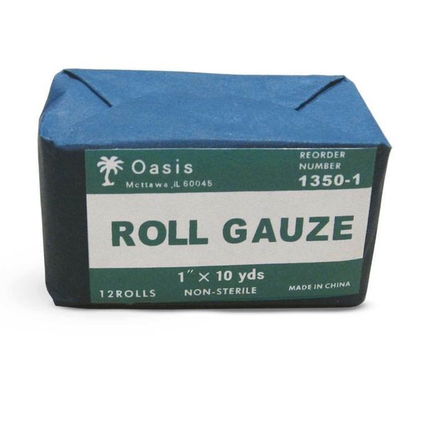 Oasis Gauze Bandage Roll, 1in x 10 Yards, 12 Per Bag 1350-1